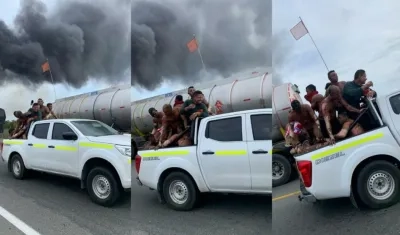 Incendio en la Vía Ciénaga-Barranquilla.