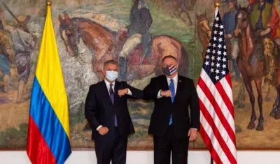 Presidente de Colombia Iván Duque, y el Secretario de Estado de EE.UU Mike Pompeo.