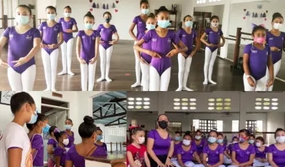 Las niñas del barrio San Luis que asisten al programa de ballet apoyado por Tecnoglass.