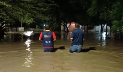 Inundaciones en el corregimiento de Guachaca. 