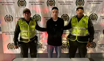 Juan Pablo Martínez Henao capturado por la Policía.