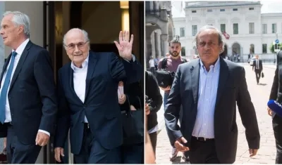 El expresidente de la FIFA Joseph Blatter y el expresidente de la UEFA Michel Platini.