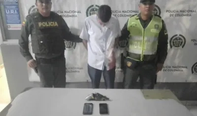 Kevin Raúl Arrieta Caballero capturado por la Policía. 