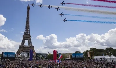 Ceremonia de traspaso olímpico de Tokio a París el 8 de agosto 2021.