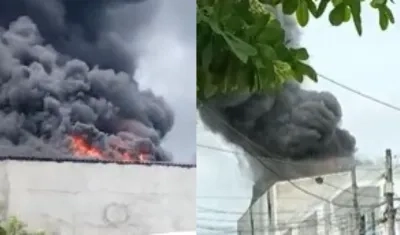 Incendio de un edicificio en Malambo