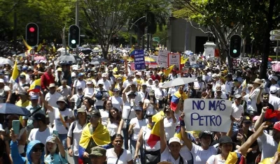 La marcha en Bogotá