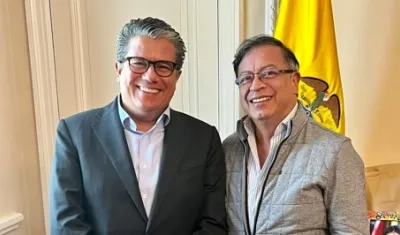 El Presidente Petro y el presidente del Consejo Nacional Gremial, Germán Arce, en un encuentro en febrero pasado