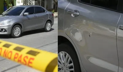Carro fue baleado mientras intentaban atracar al conductor.