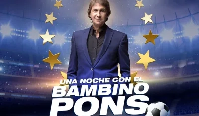 Afiche promocional de la charla de fútbol con el 'Bambino' Pons.