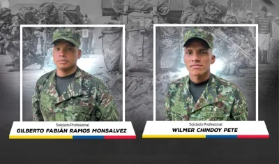 Gilberto Fabián Ramos y Wilmer Chindoi Pete, los soldados que murieron en ataque armado