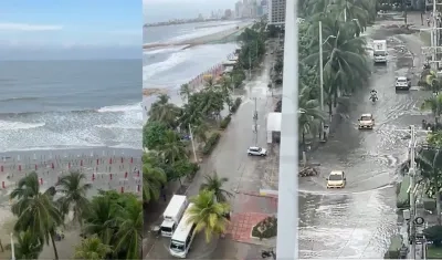Las inundaciones de este miércoles en Bocagrande y Marbella