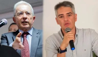 Álvaro Uribe y el gobernador Andrés Rendón.