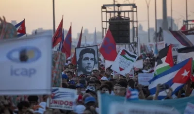Marcha en La Habana en el Día del Trabajador